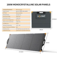 E3600LFP 3072Wh Pecron Portable Power Station Solar & 200W/36V Solar Panels Kit