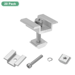 20pcs Solar Panel Mount Mid Clamps 30mm Aluminum for RVs White