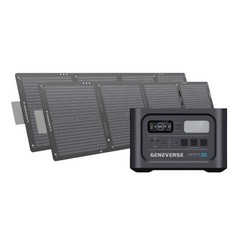 GENEVERSE 1210WH SOLAR GENERATOR BUNDLE 60-GVUS-SG2M2 – BLACK