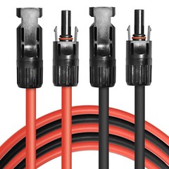 6mm² Solar Panel Extension Cable Wire Connector Black&Red Set for Solar Off-Grid