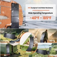 100/200W Foldable Monocrystalline Solar Panel Type-C/USB/DC For Camping RVs Boat