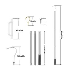 Attic Pull Down Hook System Up To 53.1 Inch Attic Ladder Pull Down Extension Rod