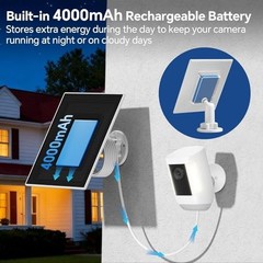 Solar Panel Built-in 4000mAh/Battery Black-Whie-3W-4000mAh Built-in Battery