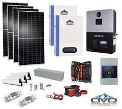 2.2KW Complete Offgrid Solar Kit + 6K EG4 6000XP Inverter + 2x 5.12KW OMO 48V Pa
