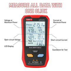 UT673PV Solar Panel Tester – 800W Multimeter with Smart MPPT & LCD Display