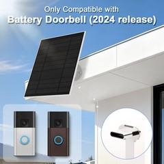 Ring Doorbell 2024 Solar Panel 6W Ultra-Thin Type-C Charger with 13.1Ft Cable