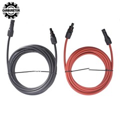 Solar Panel Extension Cable Wire Connector 1 Pair 15ft Black + Red 10 AWG