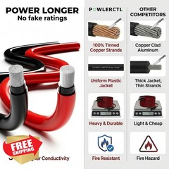 POWLERCTL Solar Panel Ext Cable 10AWG 30FTx2 MC4