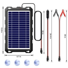 7.5W Solar Battery Trickle Charger 12V – Waterproof Portable Panel Kit for Car,