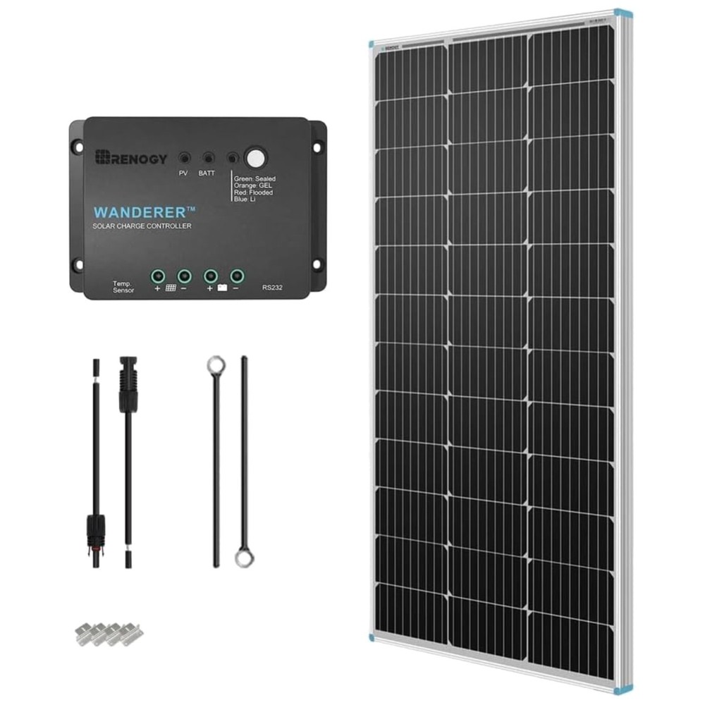 12V 100W Monocrystalline Solar Kit with 30A Controller – Weatherproof Solution