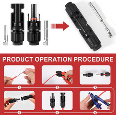 32 PCS Solar Panel Connectors MC4, 16 Pairs Male/Female + 2 Wrenches IP67 Waterp
