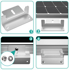 Solar Panel Z Bracket Mounts Mounting Set Solar Panel RV Boat Roof Wall Aluminum