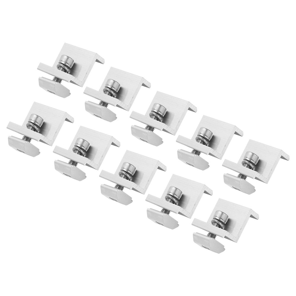 10 X Solar Mount Z Bracket Pressing Block PV Panel Rail End Grounding Clamp 40mm