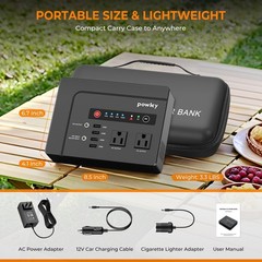 Powkey Portable Power Station 200W, 146Wh Portable Solar Generator Battery Pa…