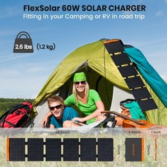 60W Portable Solar Panel Foldable PD3.0 QC3.0 USB C DC