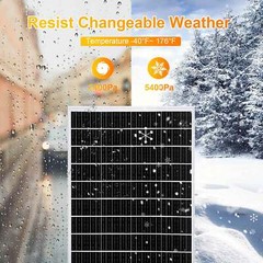 200W 12V Solar Panel Kit Monocrystalline Battery Charger Off Grid Home RV Boat