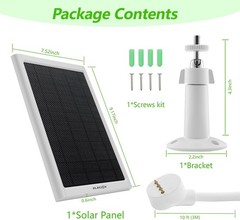 8W Solar Panel for Google Nest Camera Outdoor&Indoor Battery Version 2Pack