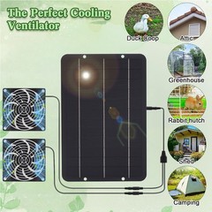 Solar Powered Fan Kit IP65 Weatherproof Intake or Exhaust Air Fan for Coops NEW