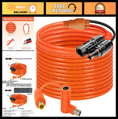 25FT Solar Connector to DC 8mm Adapter Cable, 12AWG/14AWG Heavy Duty Wire for RV