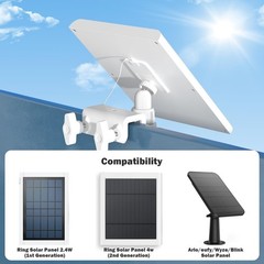 2 Pack Adjustable Gutter Mount for Solar Panels – 360° Universal Fit for Ring, A