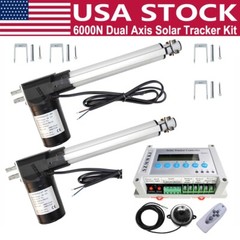 Complete Dual Axis Solar Tracker DC12V 6000N 2X8″ Linear Actuator Controller Kit