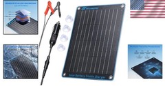 Lightweight 10W Solar Panel Charger with Cigarette Lighter & Alligator Clips