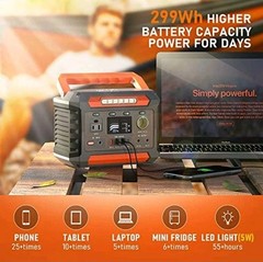 Generator 300W Solar Pure Sine Wave Portable Power Station CPAP Camping Backup