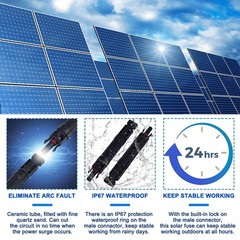 15A Solar Fuse Holder Inline with Male and Female Connector for Solar Panel a…