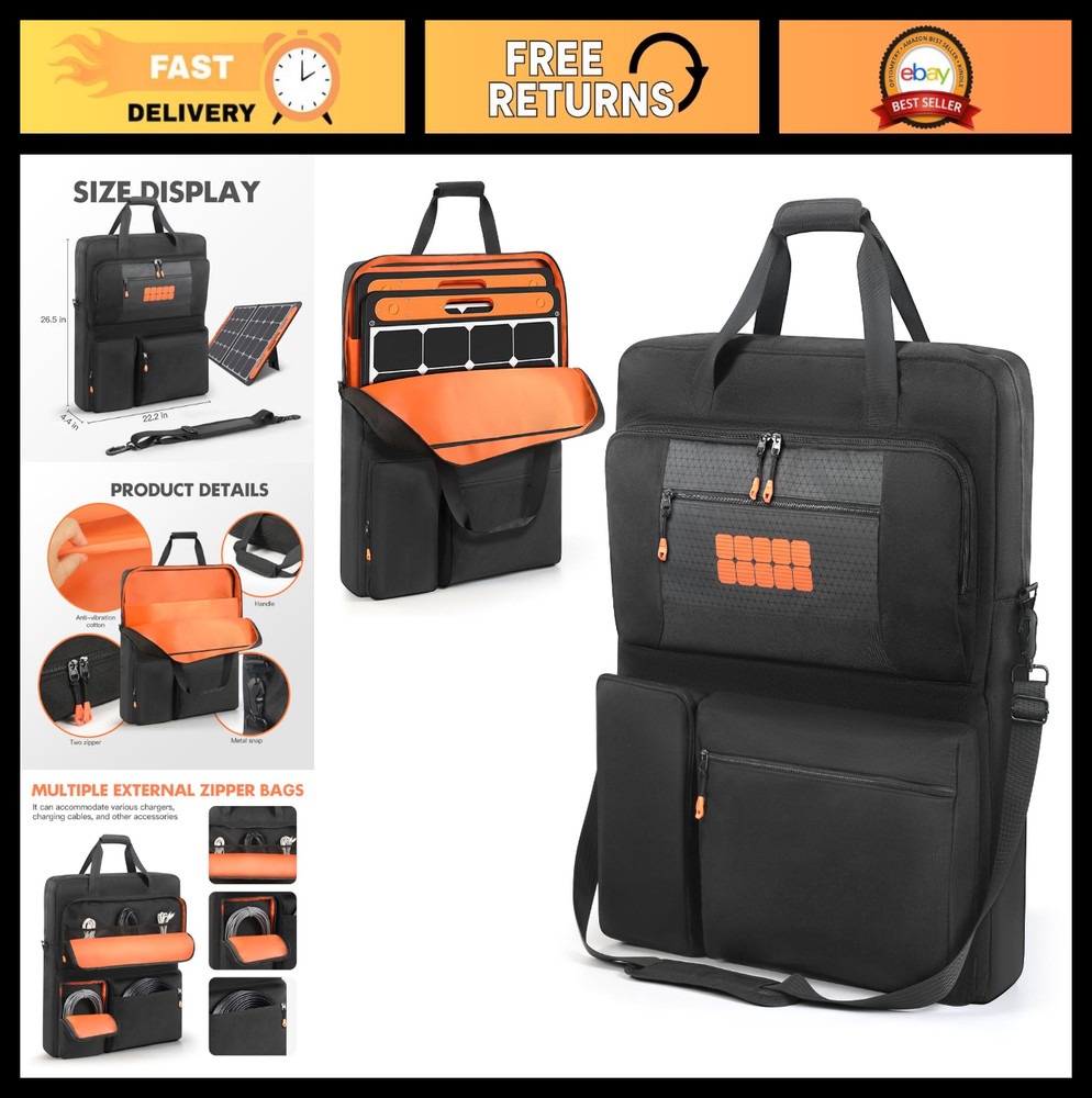 Travel Carrying Case for Jackery SolarSaga 100W/200W – Double-Layer Solar Panel