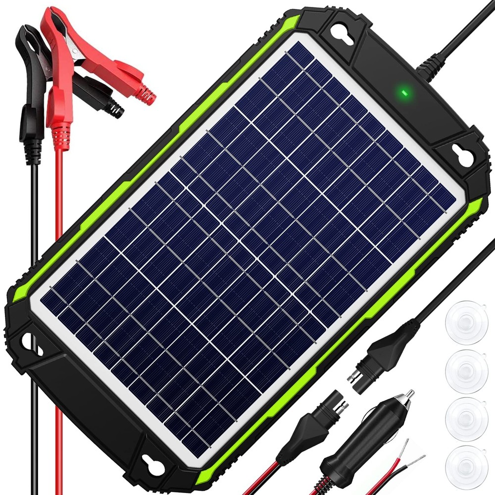 10W 12V Solar Battery Charger Maintainer PRO, Built-in Smart MPPT Charge Cont…