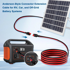 10AWG Anderson-Style Extension Cable 15FT, Anderson-Style 30A Connectors, Tinned