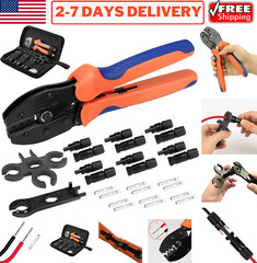 27PCS Solar Crimping Tool Set Male Female Solar Panel Cable Connectors Plier Kit