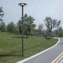 10ft Black Galvanized Steel Outdoor Parking Lot Lighting Post With Ground Cage