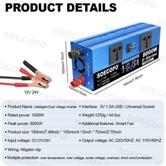 SOECOPO 8000W Peak Solar System Kit Flexible Panel 100A Controller 12V 110V 220V