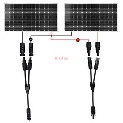 1Pair Solar Cable Splitter Waterproof IP67 2Y Branch Solar Panel Cable Connector