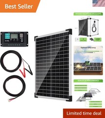 25W Monocrystalline Solar Panel Kit with 10A Controller – Ideal for Off-Grid Use