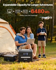 VEVOR Portable Power Station 2400W 2160Wh with 2PCS 200W Foldable Solar Panels