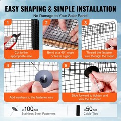 8x100ft 1/2in PVC-Coated Stainless Steel Wire Mesh Roll & 100 Fasteners