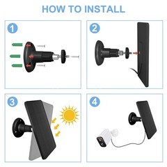 Solar Panel for Outdoor Security Camera Battery 10W USB C Type-C Waterproof