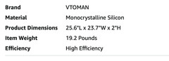 VTOMAN VS200 Portable Solar Panel for Power Station, 200W/19V/Foldable/IP67