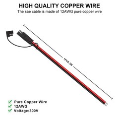 2Pack SAE Extension Cable SAE Quick Connector Disconnect Plug for RV Trolling…