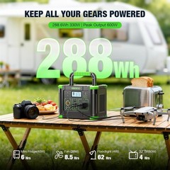 Versatile 288Wh Portable Power Station – Fast Charging, 8 Outputs for All Needs