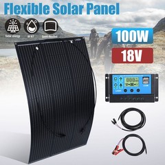100W Mono Semi-flexible Solar Panel Kit +30A Controller for RV/Car battery/Home
