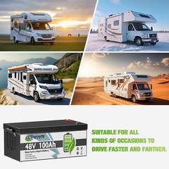 48V 100Ah 200A BMS Lithium Battery Bluetooth Mobile APP 5KWH Club Car Golf Carts