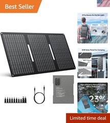 30W High-Efficiency Solar Panel Charger with Multiple Outputs for Outdoor Use