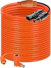 Solar Connector to DC 8mm Adapter Cable 50FT, 12AWG + 14AWG Tinned Copper Wire w