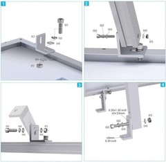 Adjustable Solar Panel Tilt Mount Bracket for 150W Roof, RV, Boat – Silver