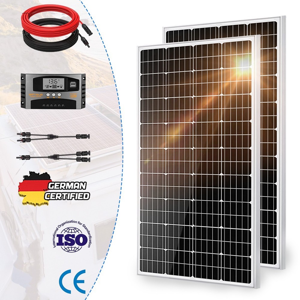 NEW 400 Watt 12 Volt Monocrystalline Solar Panel Kit For Camping Home RV Battery