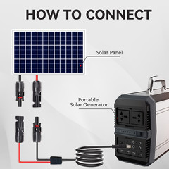 Solar Panel Connector to DC 8mm Adapter Extension Cable 16 AWG with DC 5.5mmx2.5