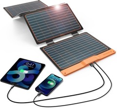 FlexSolar 40W Solar Panel Charger USB-C PD18W USB-A QC3.0 IP67 Open Box